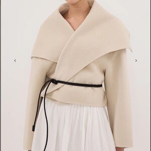 DISSH Lucia Bone Cropped Wool Blend Coat